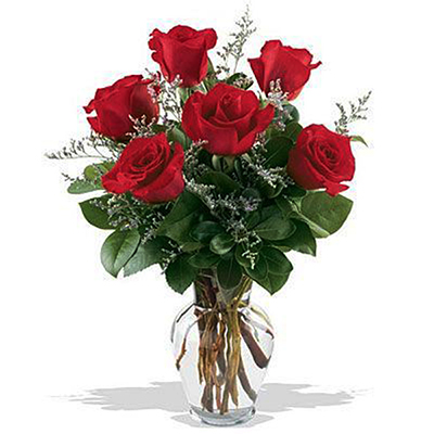 "Red Roses in a  flower vase - Click here to View more details about this Product